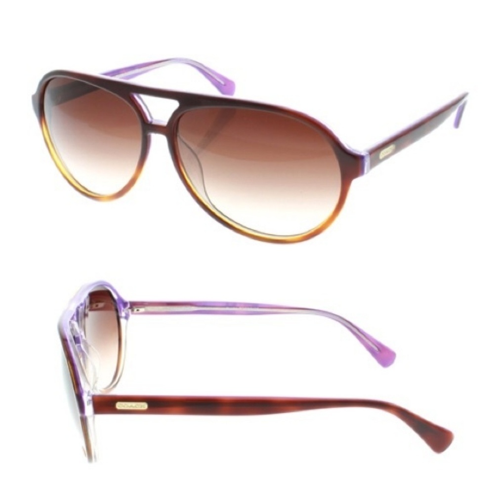 Coach plum tortoise aviator sunglasses